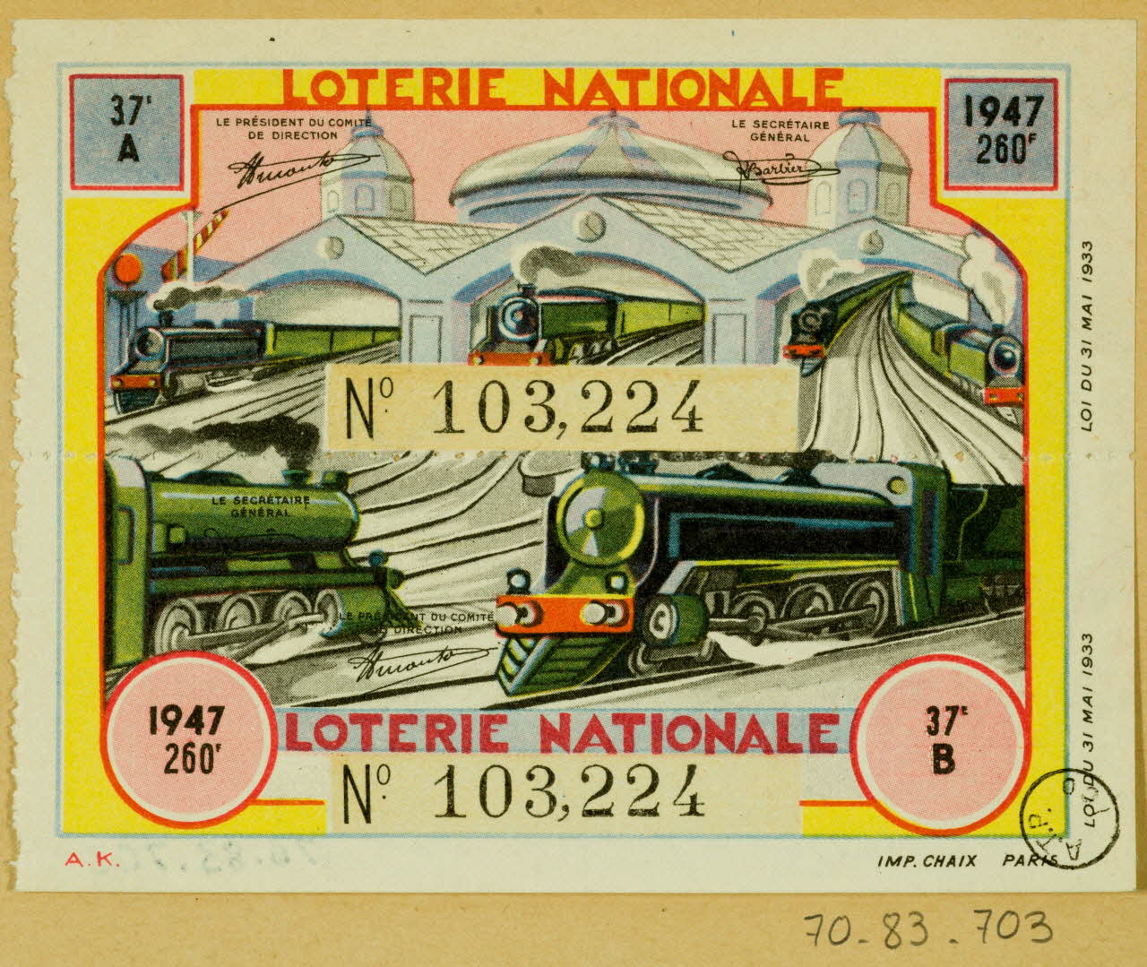 estampe LOTERIE NATIONALE 1970.83.703 Photo