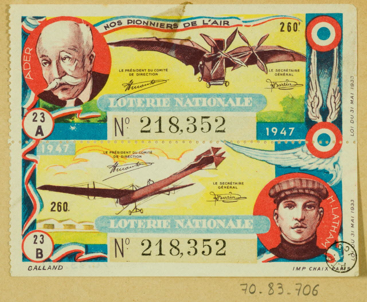 estampe LOTERIE NATIONALE 1970.83.706 Photo