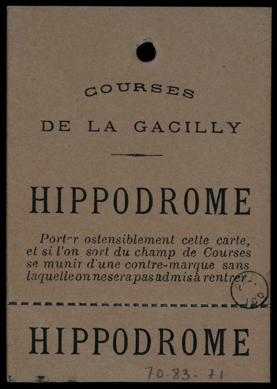 Hemmerli Petit Et Cie estampe COURSES  DE LA GACILLY  HIPPODROME 1938 1970.83.71 Photo