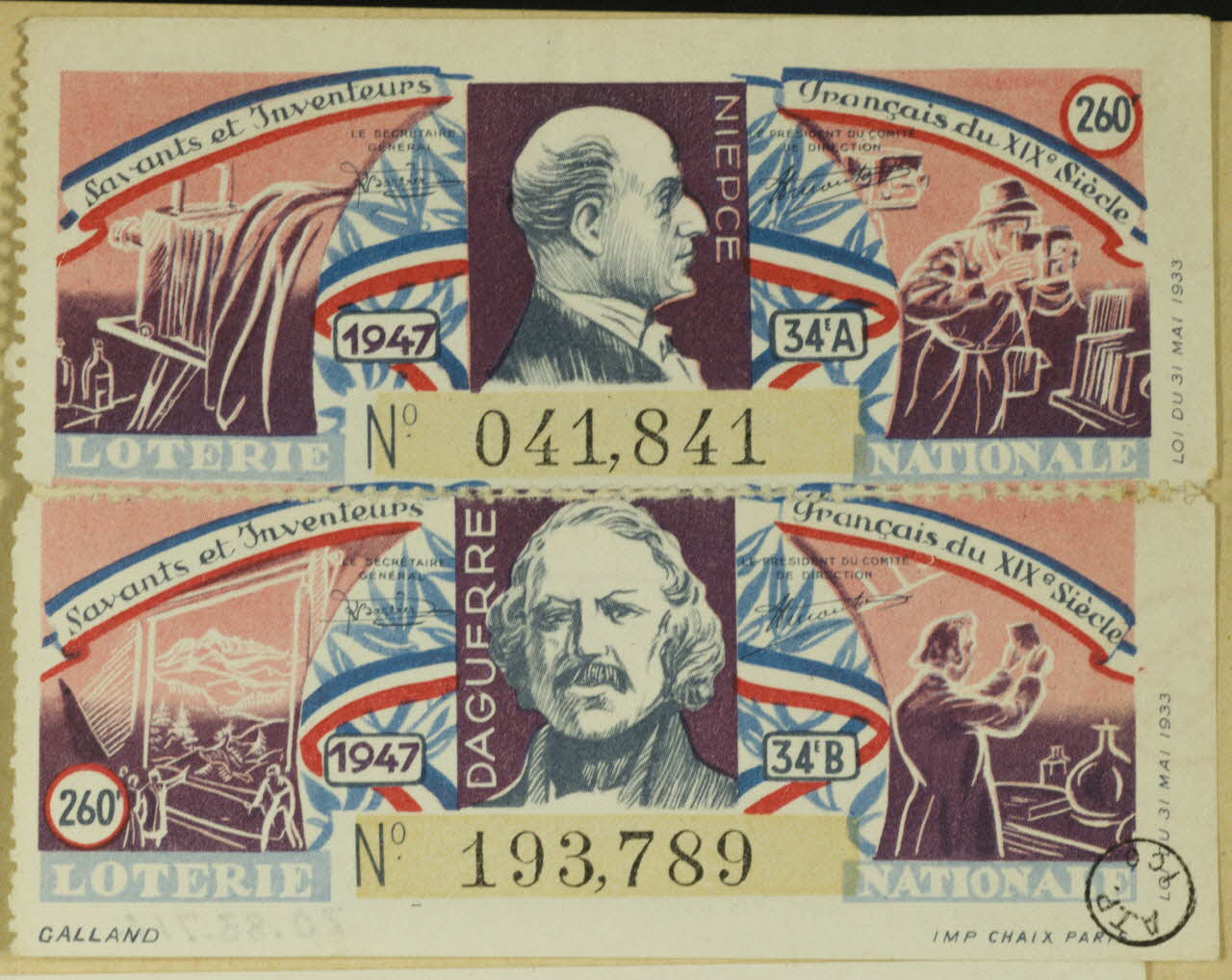 estampe Savants et Inventeurs Français du XIXe Siècle  LOTERIE NATIONALE 1970.83.714 Photo
