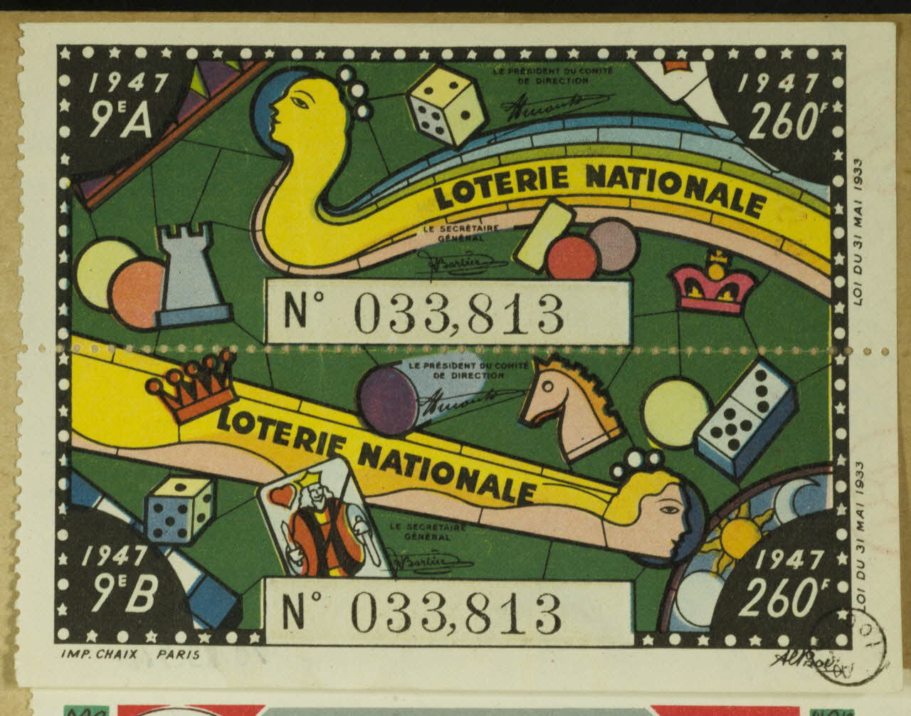 estampe 1947  LOTERIE NATIONALE 1970.83.718 Photo