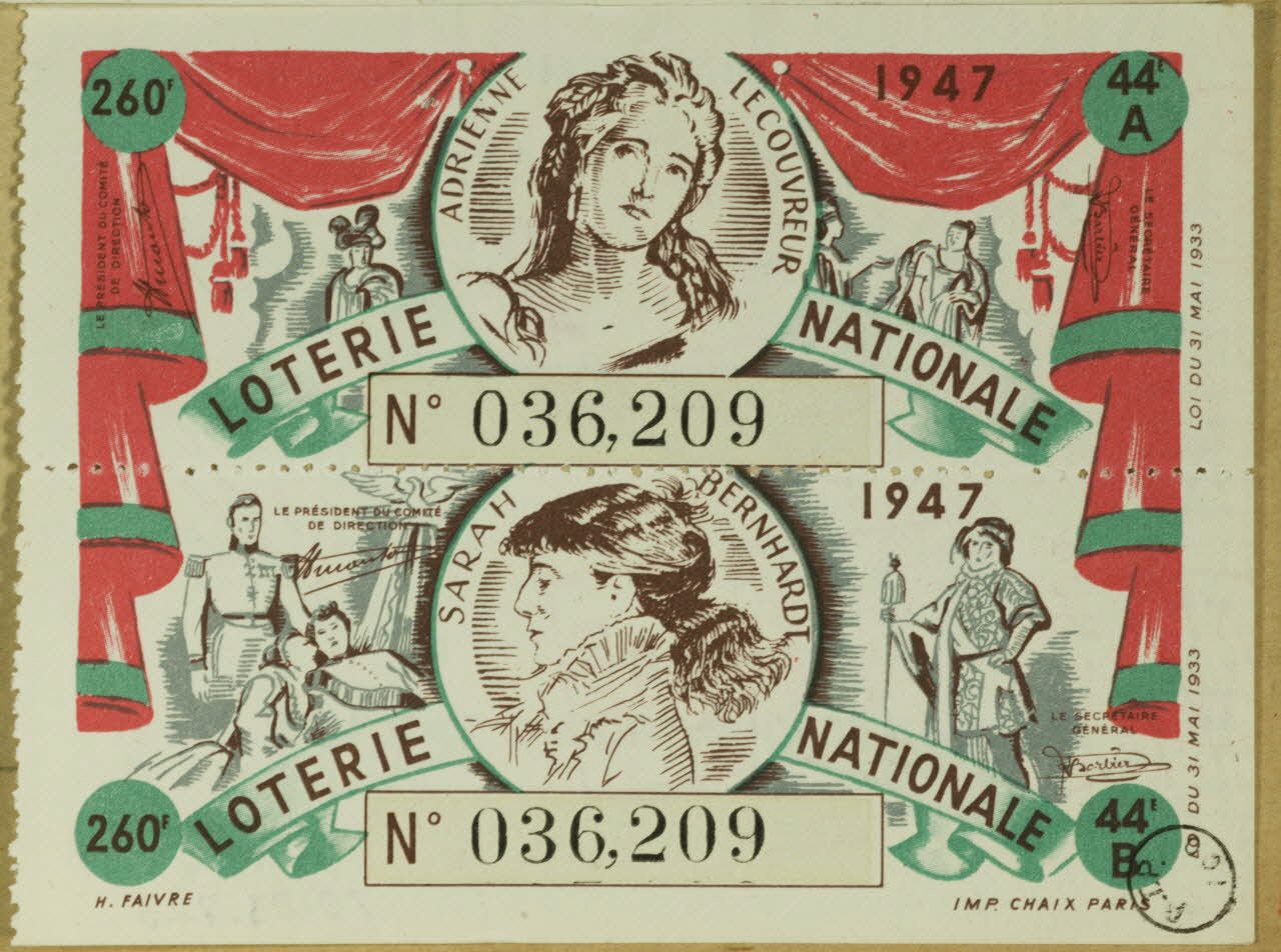 estampe 1947  LOTERIE NATIONALE 1970.83.723 Photo