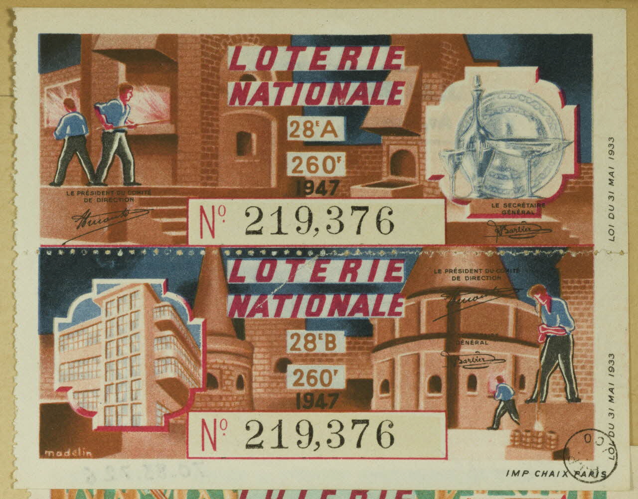 estampe LOTERIE NATIONALE 1970.83.726 Photo