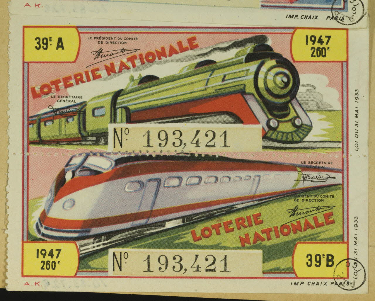 estampe LOTERIE NATIONALE 1970.83.729 Photo