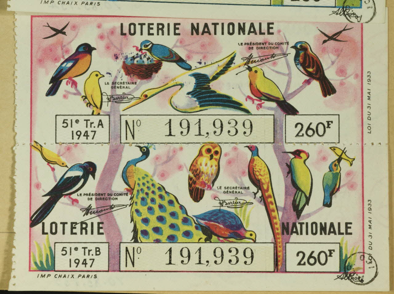 estampe LOTERIE NATIONALE 1970.83.735 Photo