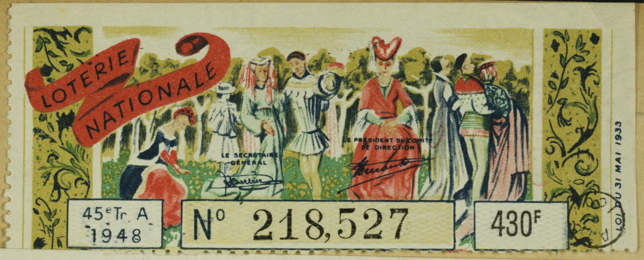 estampe LOTERIE NATIONALE 1970.83.736 Photo