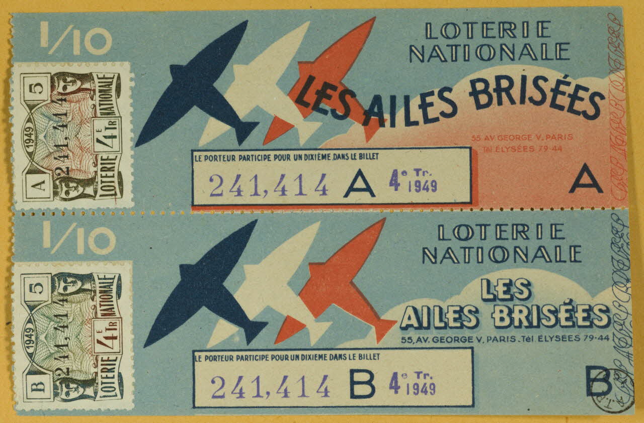 estampe LOTERIE NATIONALE  LES AILES BRISEES 1970.83.761 Photo