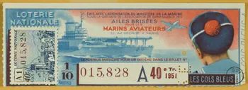 estampe LOTERIE NATIONALE  AILES BRISEES  POUR LES  MARINS AVIATEURS 1970.83.786 Photo