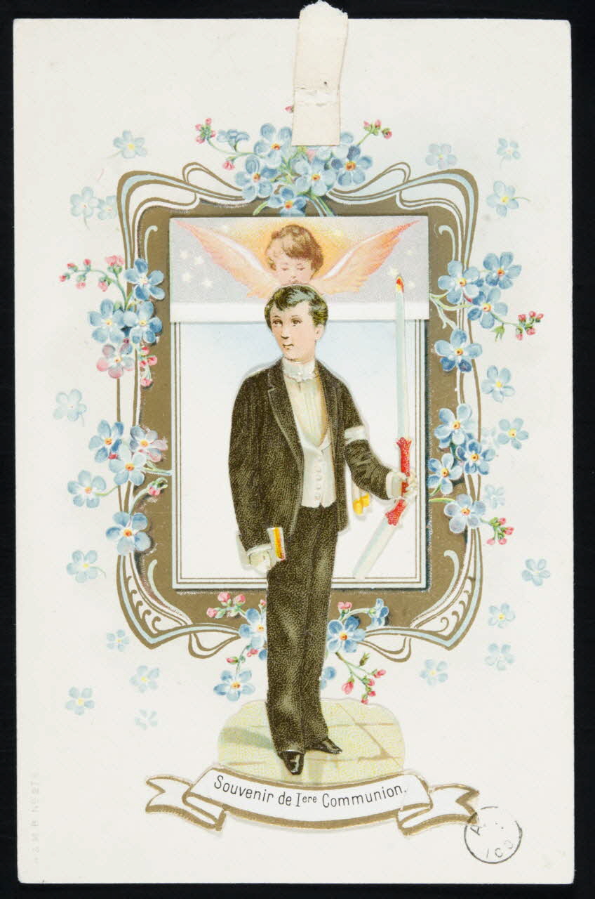 A Et M.B estampe Souvenir de Iere Communion 1921 1970.83.79 Photo