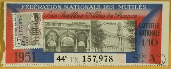 estampe FEDERATION NATIONALE DES MUTILES  Les Belles Villes de France  CAMBRAI 1970.83.824  Photo