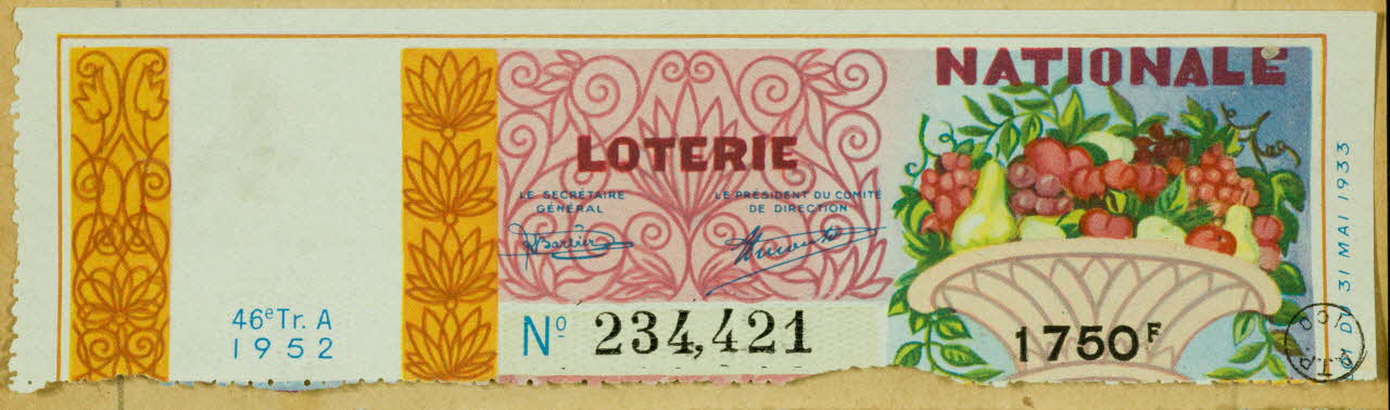 estampe LOTERIE  NATIONALE 1970.83.848 Photo