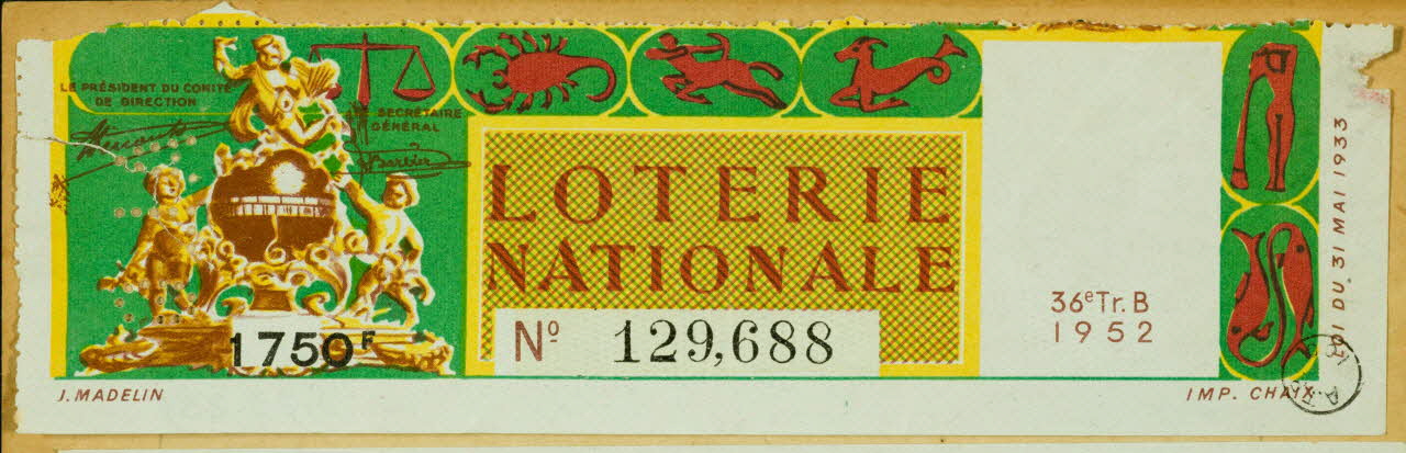 estampe LOTERIE  NATIONALE 1970.83.855 Photo