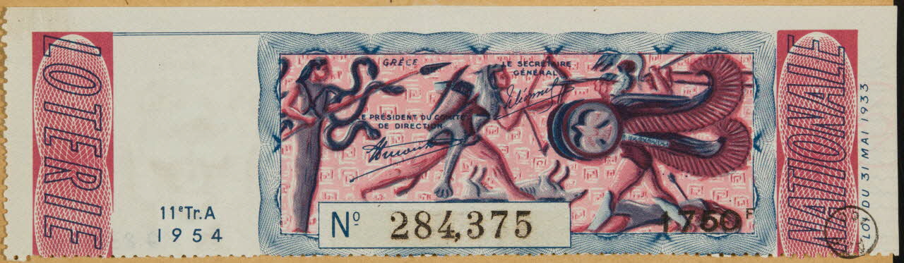 estampe LOTERIE NATIONALE  GRECE 1970.83.938 Photo