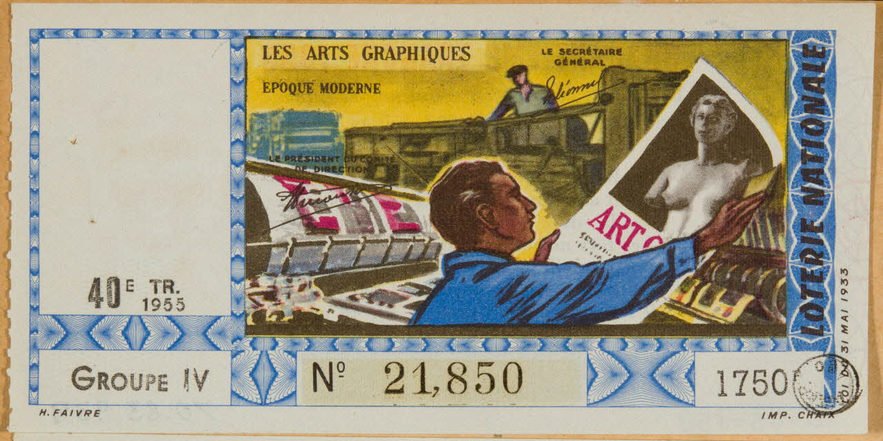 estampe LOTERIE NATIONALE  LES ARTS GRAPHIQUES  EPOQUE MODERNE 1970.83.939 Photo