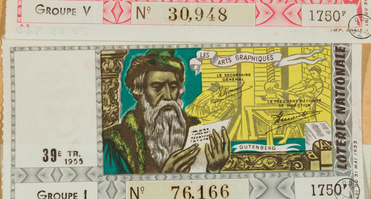 estampe LOTERIE NATIONALE  LES ARTS GRAPHIQUES  GUTENBERG 1970.83.941 Photo