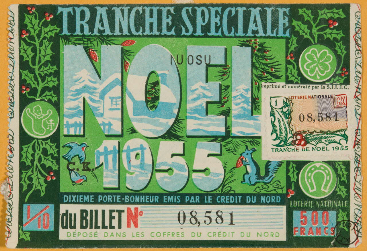 estampe TRANCHE SPECIALE  NOEL  1955 1970.83.944 Photo