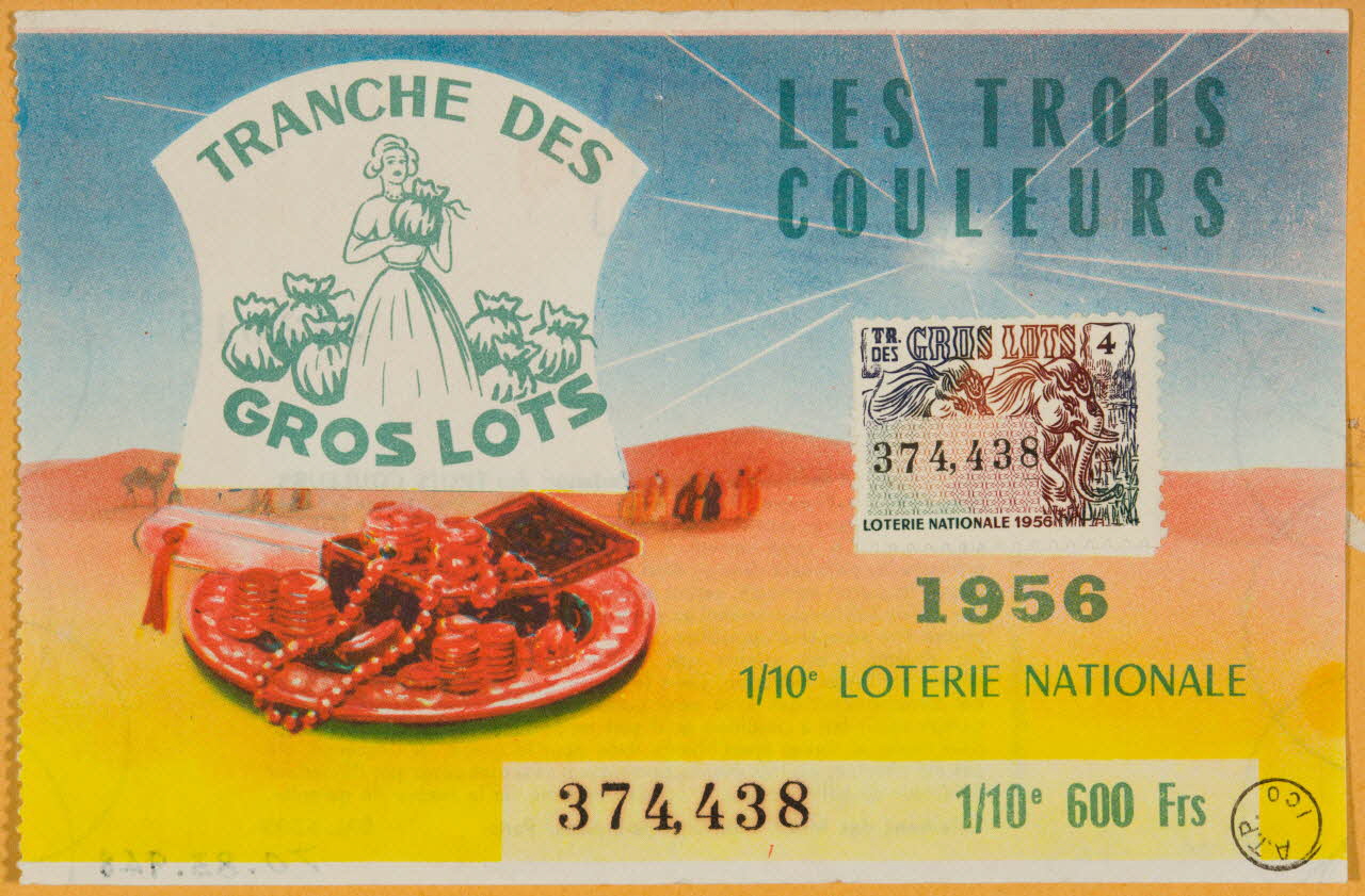 estampe LES TROIS  COULEURS  TRANCHE DES  GROS LOTS 1970.83.948 Photo