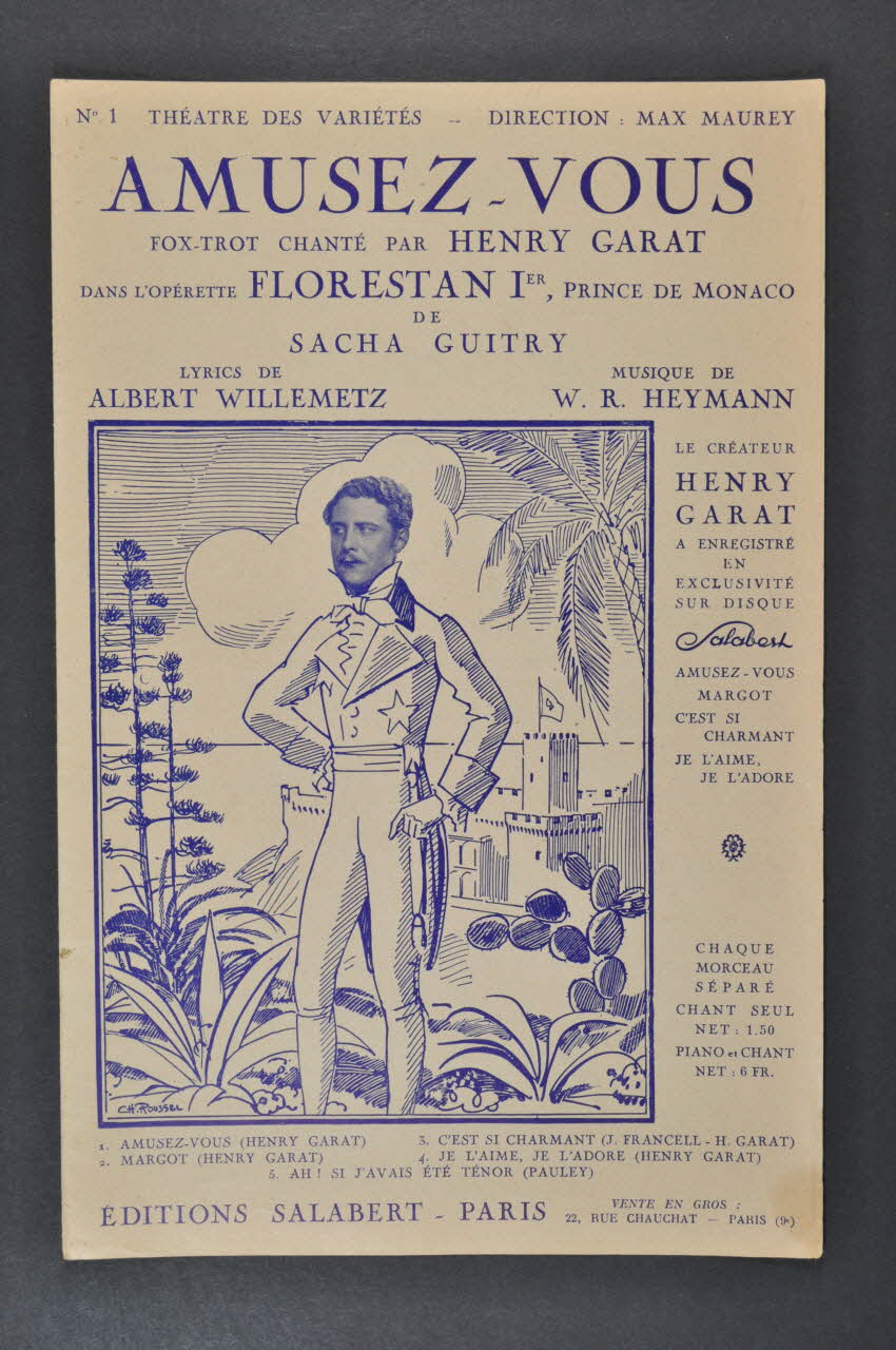 Werner-Richard Heymann ; Albert Willemetz ; Sacha Guitry ; Henri Garat ; Francis F. Salabert chanson petit format Île-de-France, France 1933 1966.204.9 Photo Mucem
