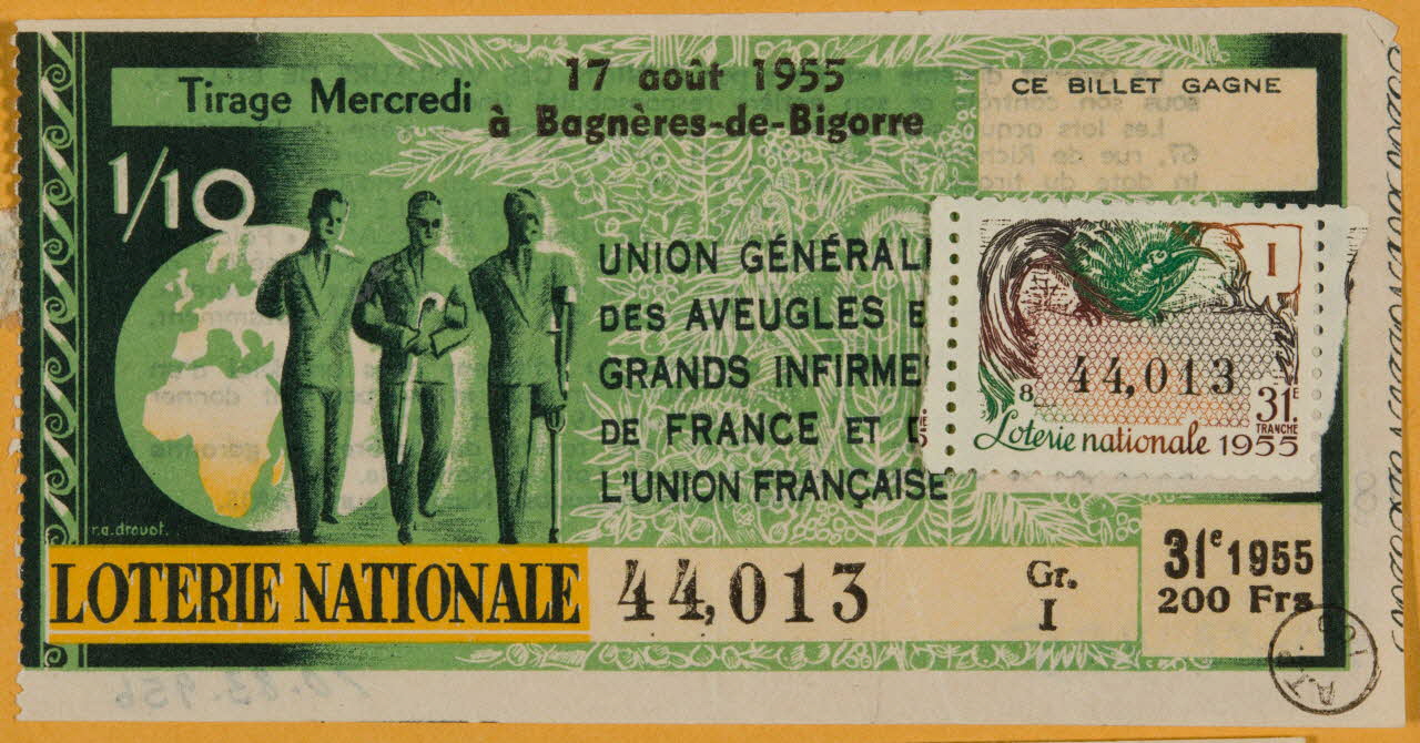 estampe UNION GENERALISTE  DES AVEUGLES ET  GRANDS INFIRMES  DE FRANCE ET DE  L'UNION FRANCAISE 1970.83.956 Photo