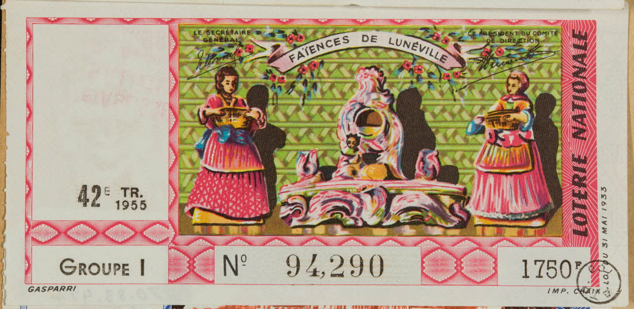 estampe LOTERIE NATIONALE  FAÏENCES DE LUNEVILLE 1970.83.974 Photo