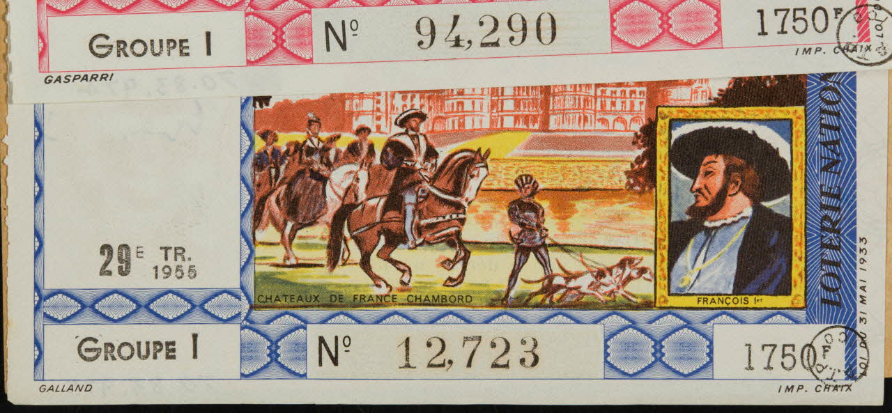 estampe LOTERIE NATIONALE  CHATEAUX DE FRANCE CHAMBORD  FRANCOIS Ier 1970.83.975 Photo