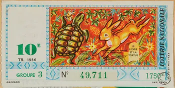 estampe LOTERIE NATIONALE  LE  LIEVRE  ET LA  TORTUE 1970.83.997  Photo