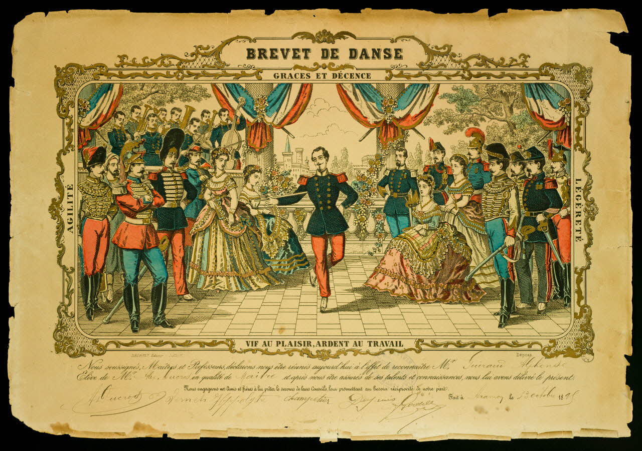 estampe BREVET DE DANSE Lorraine, France 1895 1970.87.1 Photo