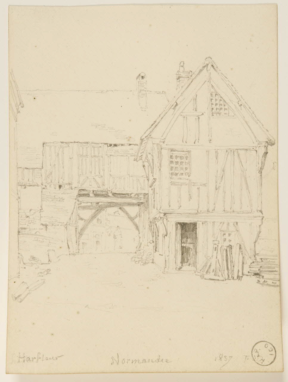 Alexandre Debacq dessin Harfleur Normandie 1837 1970.88.6 Photo