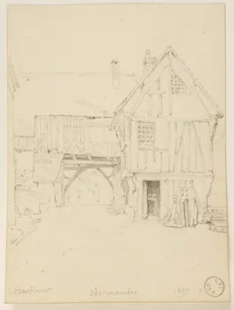 Alexandre Debacq dessin Harfleur Normandie 1837 1970.88.6  Photo