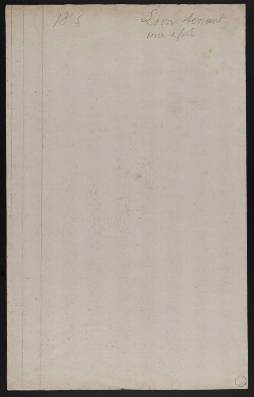 estampe Lion tenant une épée en filigrane. 1970.94.6 Photo