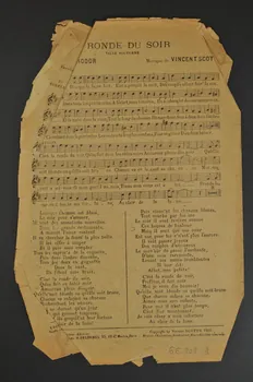 Jean Rodor ; Vincent Scotto ; Xam ; Georgel ; Jean Flor ; Ferréal ; Périer ; Marie-Odile Henriet ; Suzanne Desgraves ; Nitta Jô chanson petit format 1913 1966.205.8 Photo Mucem