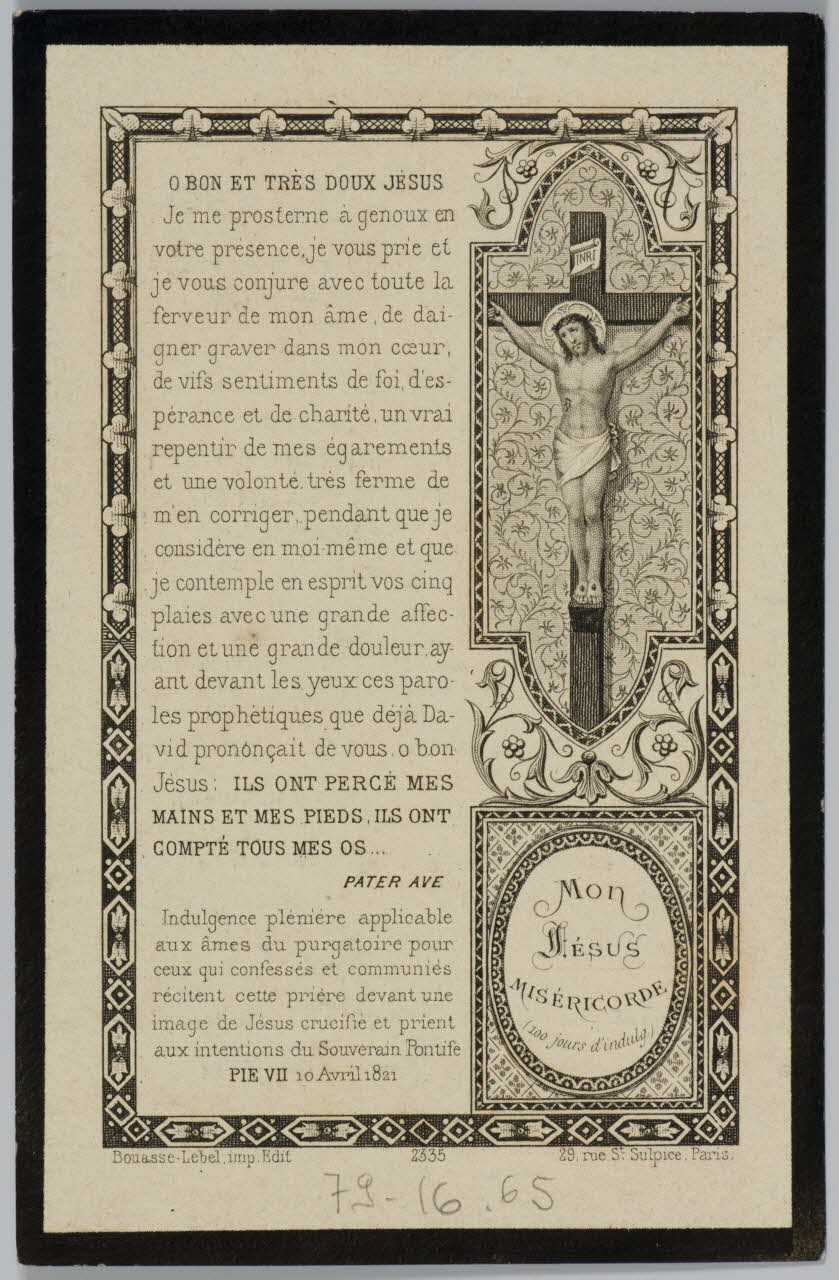 estampe Mon  JESUS  MISERICORDE 1979.16.65 Photo