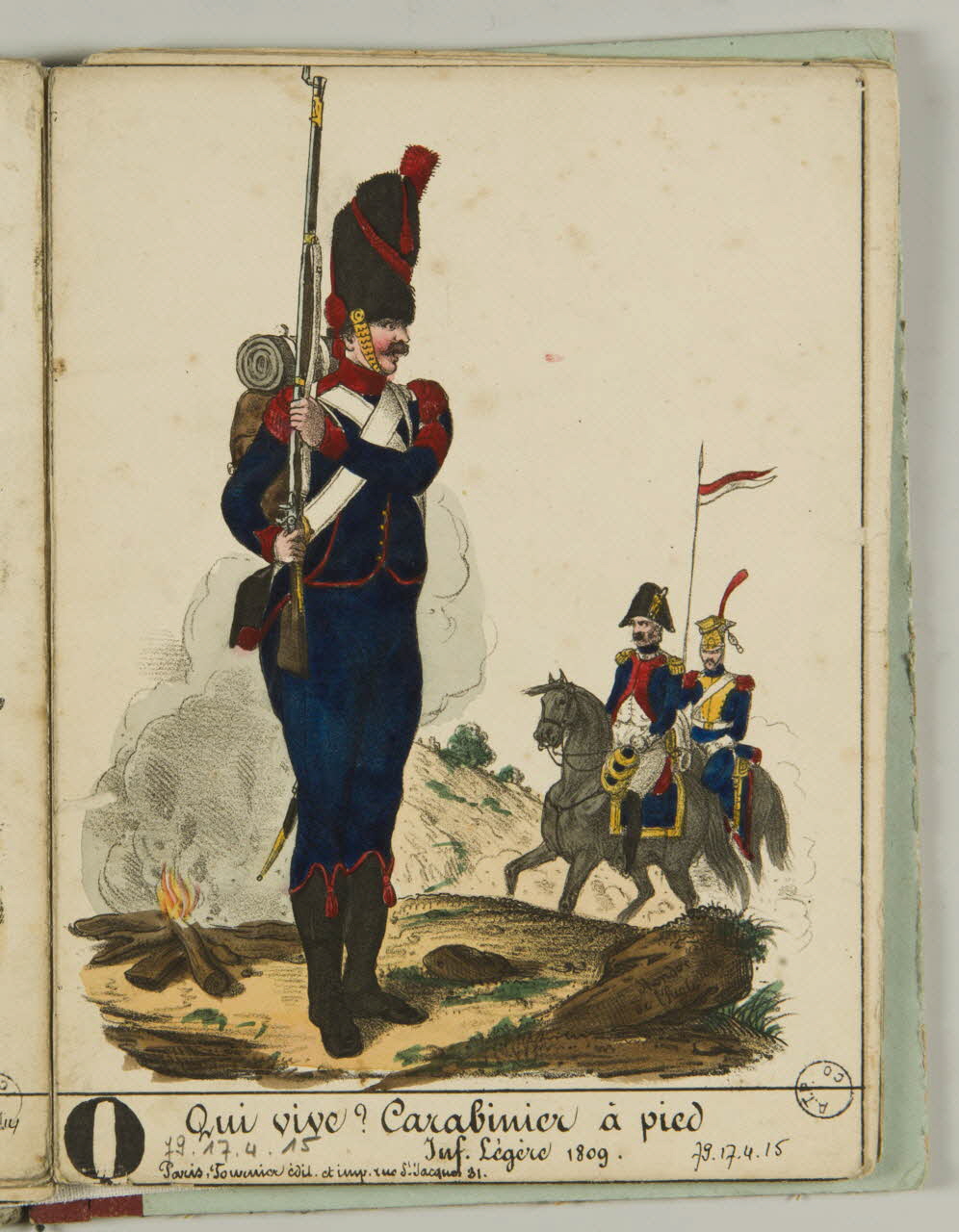album Qui vive ? Carabinier à pied  Inf. Légère 1809. 1979.17.4.15 Photo
