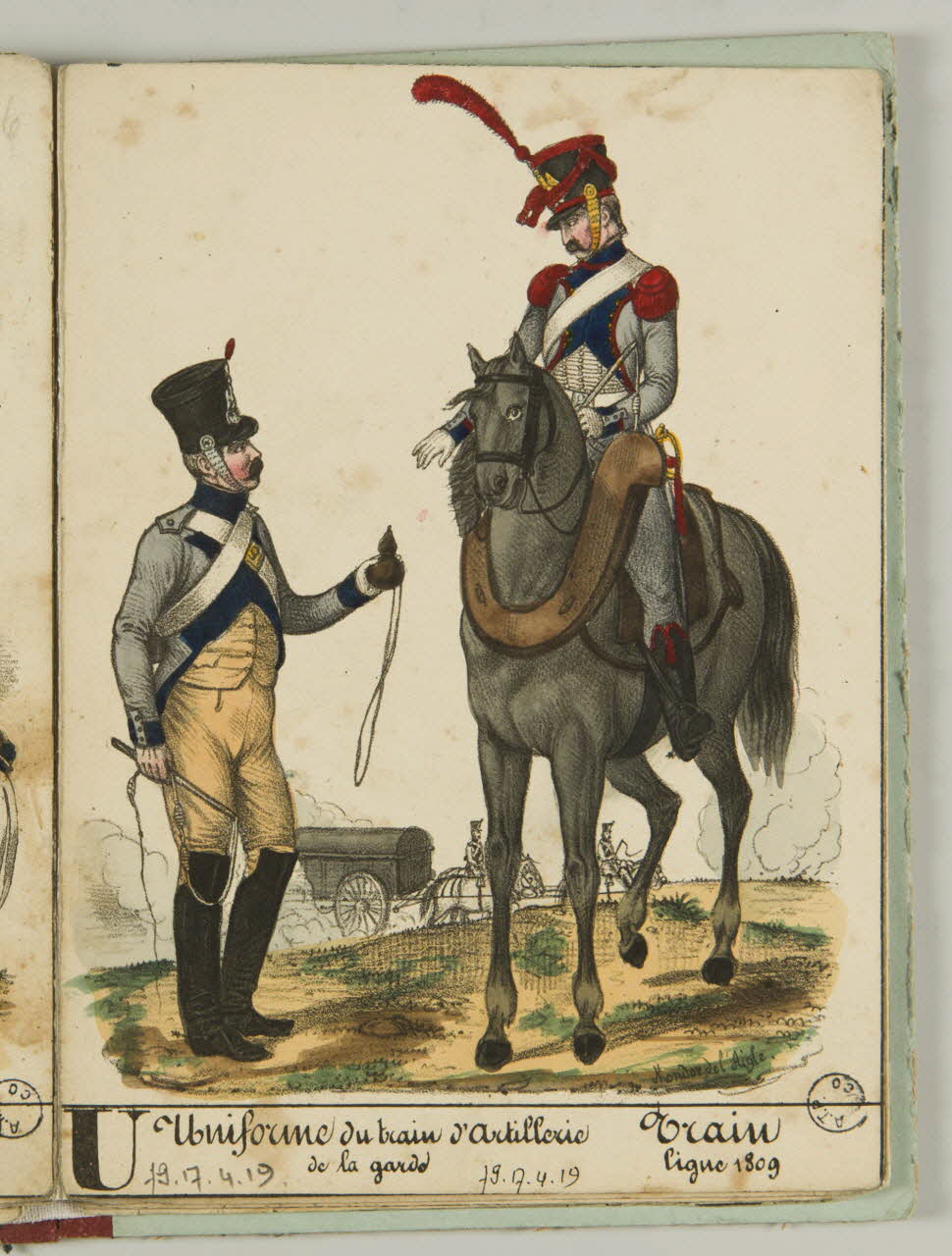 album Uniforme du train d'Artillerie  de la garde  Train  ligue 1809 1979.17.4.19 Photo