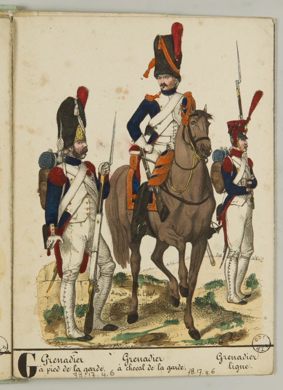 album Grenadier  à pied de la garde.  Grenadier  à cheval de la garde.  Grenadier  ligne. 1979.17.4.6 Photo