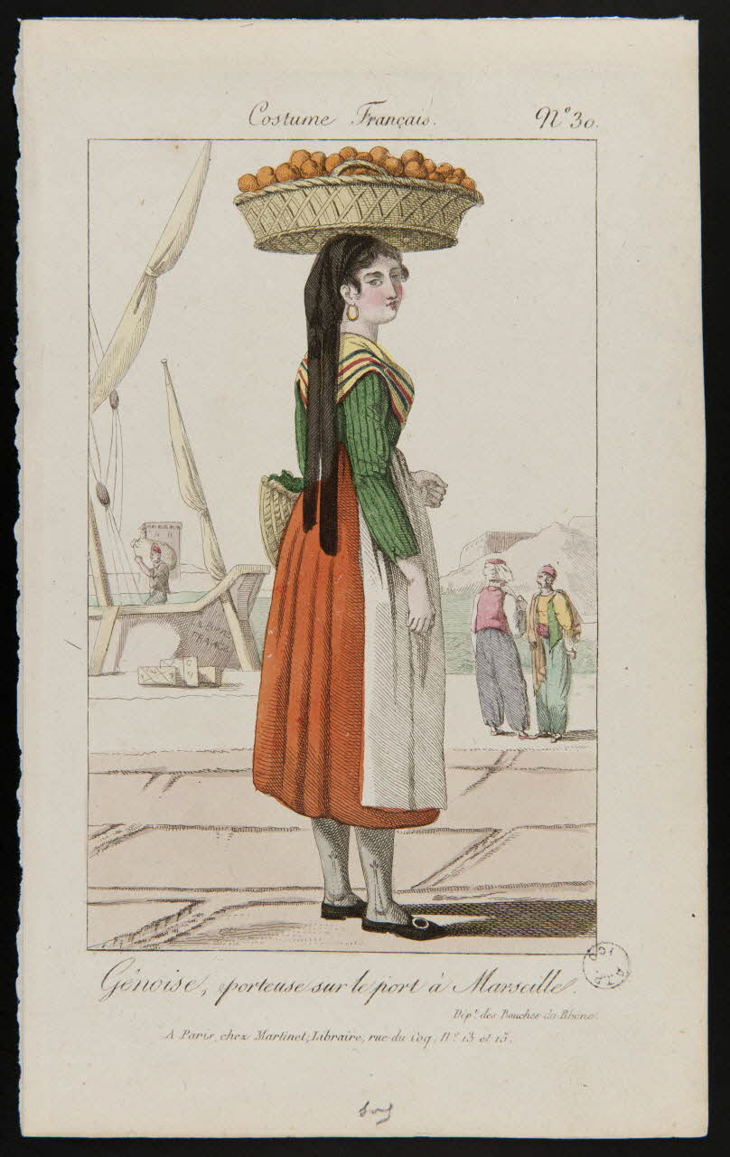 élément d'ensemble Costume Français.  Gênoise, porteuse sur le port à Marseille. 1979.18.4 Photo