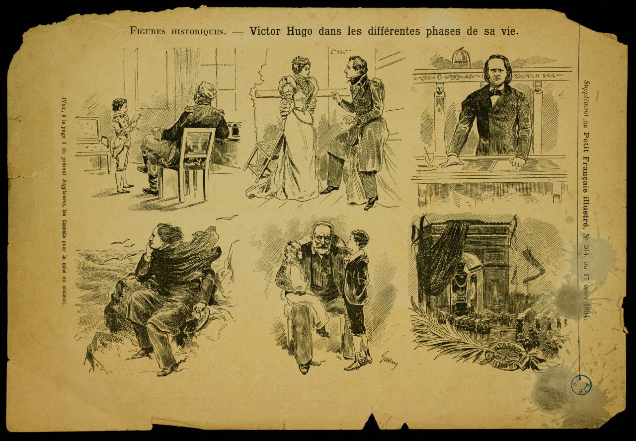 estampe FIGURES HISTORIQUES. - Victor Hugo dans les différentes phases de sa vie. 1979.2.13 Photo
