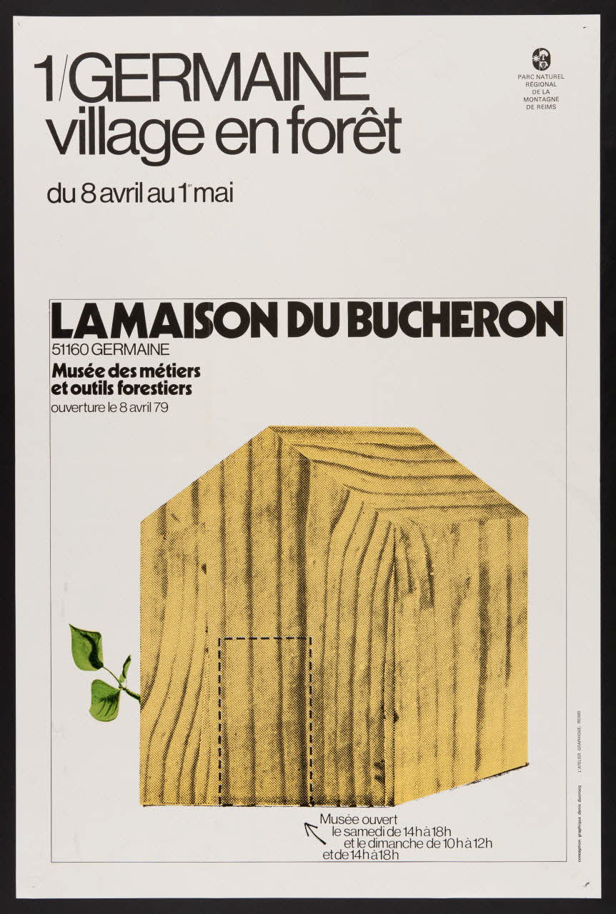 estampe GERMAINE  village en forêt  du 8 avril au 1er mai  LA MAISON DU BUCHERON 1979.20.28 Photo