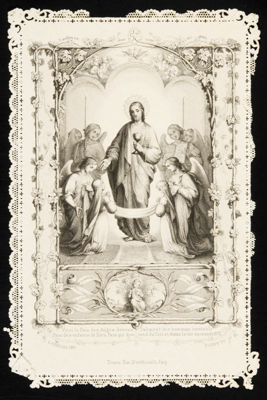 estampe Voici le Pain des Anges devenu l'aliment des hommes, véritable  Pain des enfants de Dieu. Pains qui descend du Ciel et donne la vie au monde. 1979.29.178 Photo