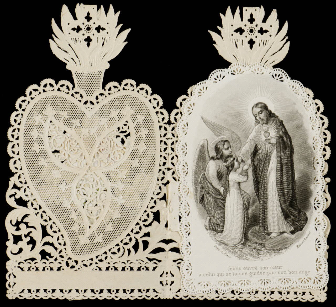estampe Jésus ouvre son coeur  a celui qui se laisse guider par son bon ange. 1979.29.198 Photo