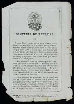estampe SOUVENIR DE RETRAITE. 1979.29.213  Photo