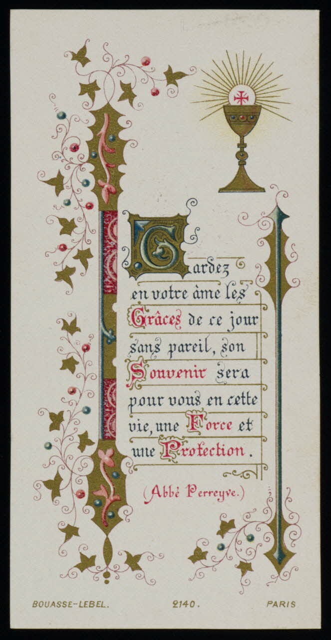 estampe Souvenir de première communion 1979.29.223 Photo