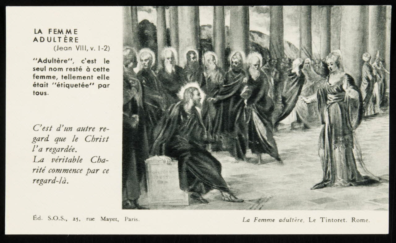 estampe La Femme adultère. Le Tintoret. Rome. 1979.29.314.2 Photo