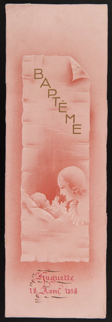 estampe BAPTÊME  Huguette  18 Avril 1938 1979.29.372 Photo