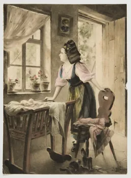 estampe Femme au foyer veillant sur son enfant 1979.29.422 Photo