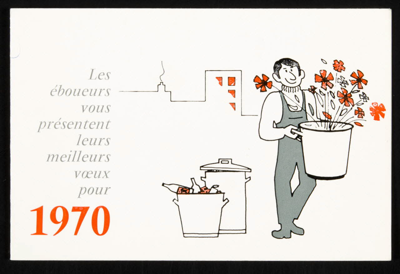 estampe Les  éboueurs  vous  présentent  leurs  meilleurs  voeux  pour  1970 1979.29.427 Photo