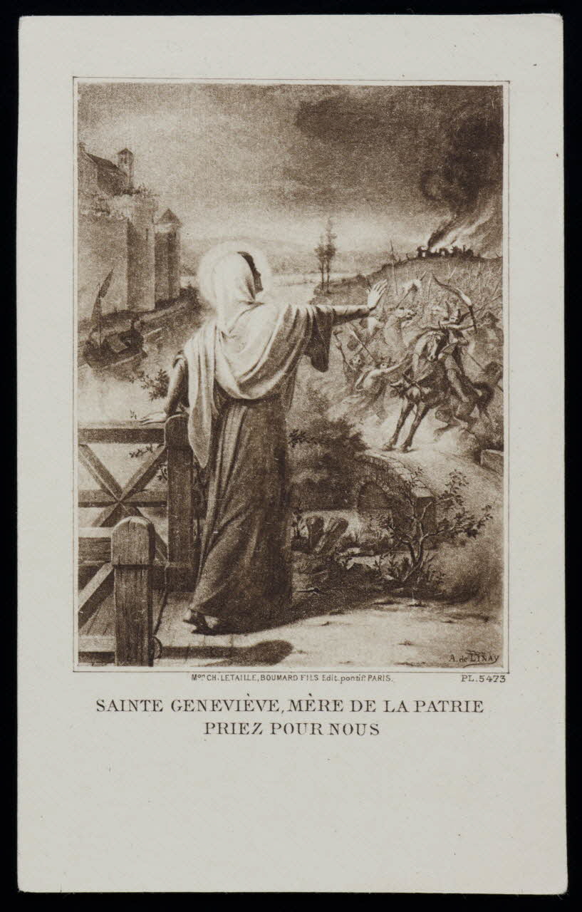 estampe SAINTE GENEVIEVE, MERE DE LA PATRIE  PRIEZ POUR NOUS 1979.47.38 Photo
