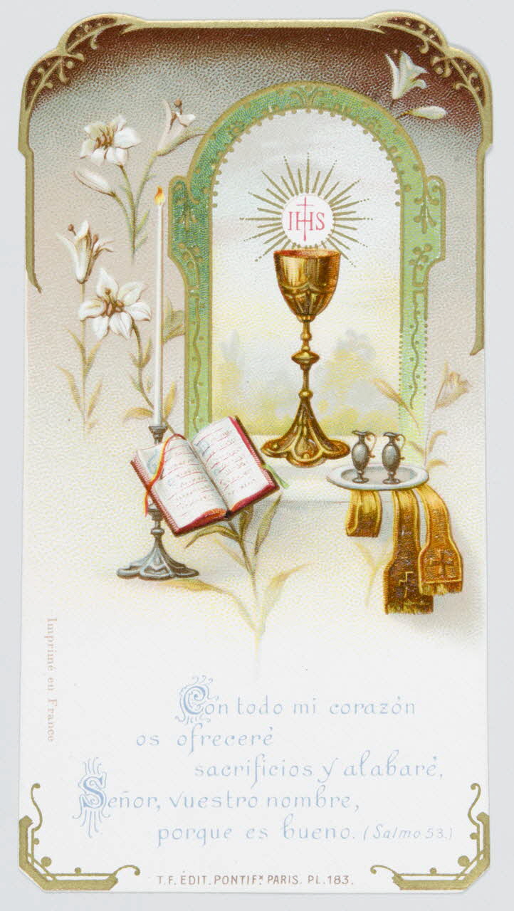 estampe Con todo mi corazon  os ofreceré  sacrificios y alabaré,  Señor, vuestro nombre,  porque es bueno. 1979.47.77 Photo