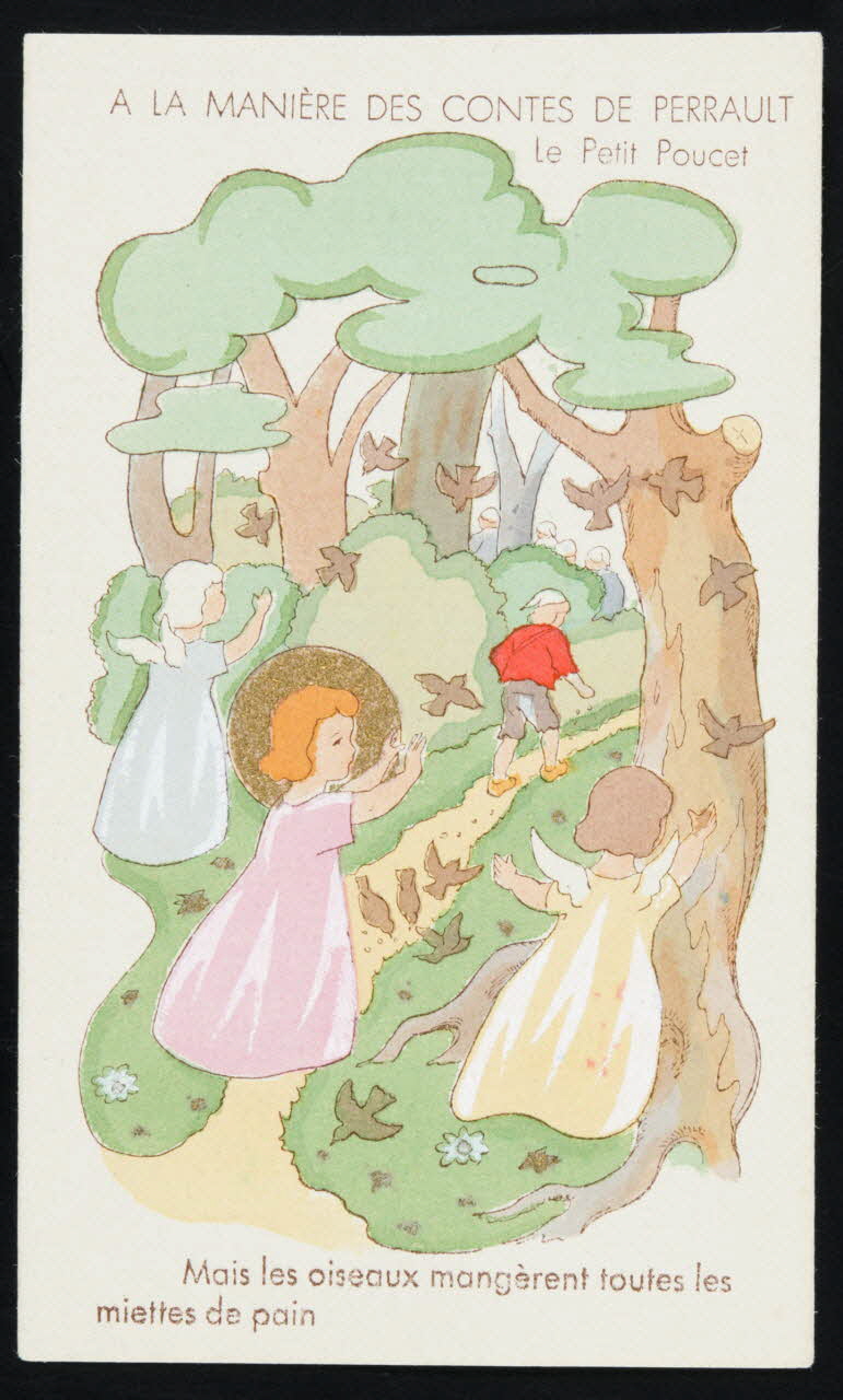 estampe A LA MANIERE DES CONTES DE PERRAULT  Le Petit Poucet  Mais les oiseaux mangèrent toutes les  miettes de pain 1979.47.84 Photo