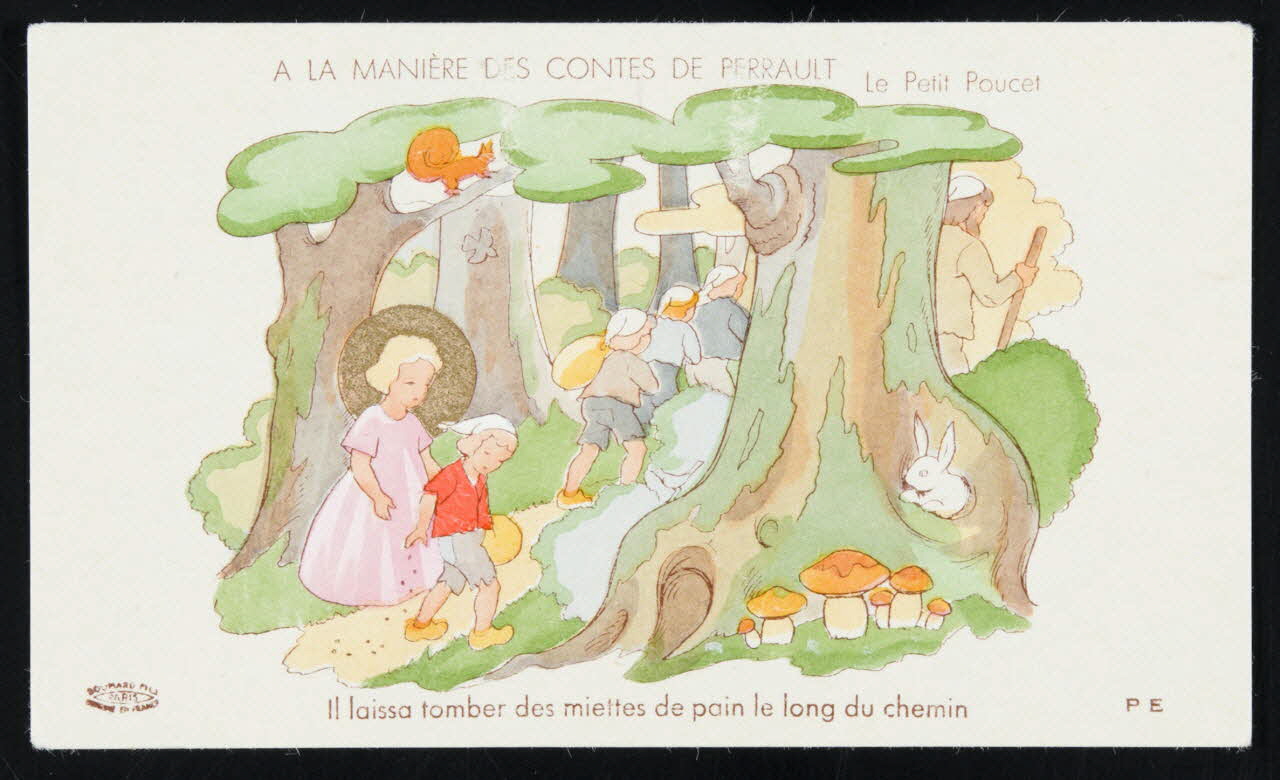 estampe A LA MANIERE DES CONTES DE PERRAULT  Le Petit Poucet  Il laissa tomber des miettes de pain le long du chemin 1979.47.85 Photo